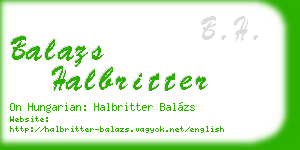 balazs halbritter business card