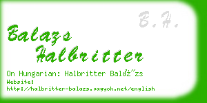 balazs halbritter business card